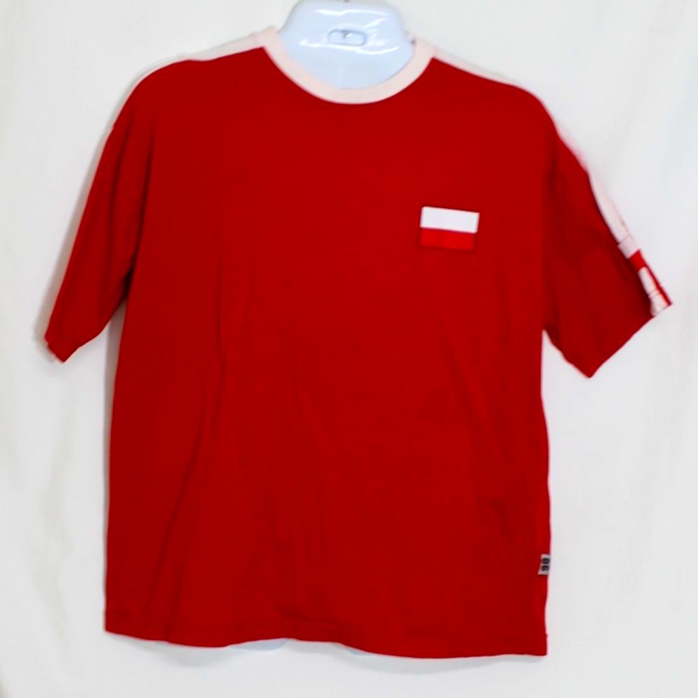 ZEROSY 06 POLSKA  Polish Flag Red and White T-Shirt Size XL Short Sleeve Cotton